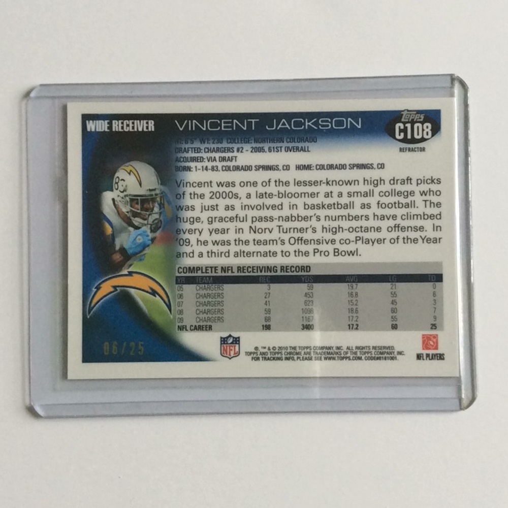 San Diego Chargers Vincent Jackson cards jersey - Picture 7 of 8